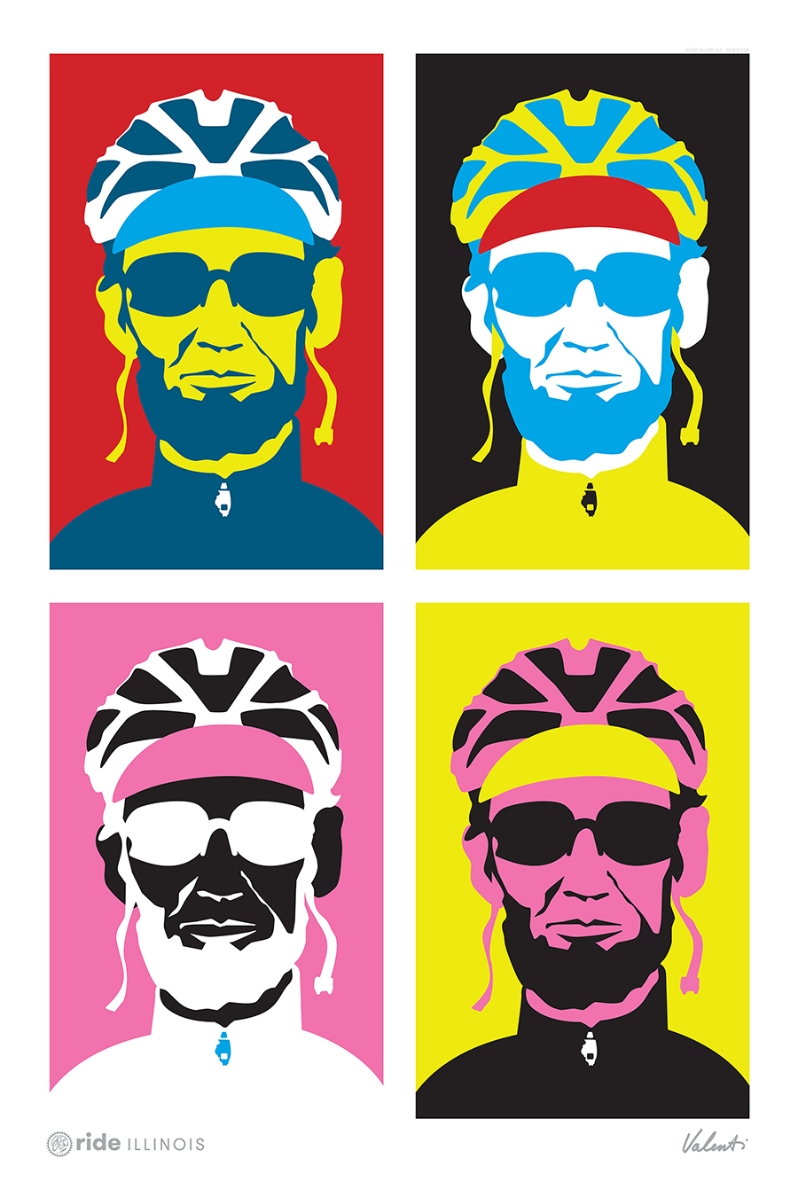 Ride Illinois | Abe | Valenti Bicycling Poster